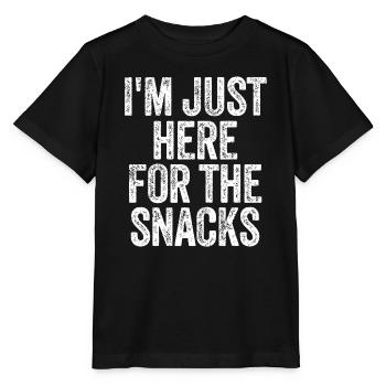 Je suis juste là pour les collations - T-shirt bio MINI CREATOR Stanley/Stella Enfant - noir - Devant - Mikhail (115cm)