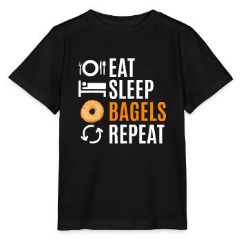 Essen Sie Schlaf-Bagels Wiederholen - Stanley/Stella Kinder T-Shirt MINI CREATOR  - Schwarz - Vorne - Mikhail (115cm)