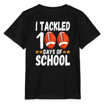 Ich habe 100 Tage Schulfußball 100. Tag in Angriff genommen - Stanley/Stella Kinder T-Shirt MINI CREATOR  - Schwarz - Vorne - Mikhail (115cm)