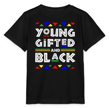 Jeunes surdoués et noirs afro-américains noirs noirs - T-shirt bio MINI CREATOR Stanley/Stella Enfant - noir - Devant - Mikhail (115cm)