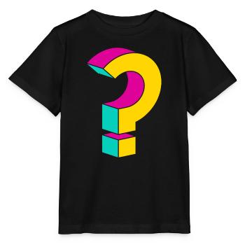 Question Mark, Cool Questioning Geeks Gift - Stanley/Stella MINI CREATOR Kids’ T-Shirt - black - Front - Mikhail (115cm)