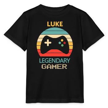 Luke Name Geschenk, personalisierter legendärer Spieler - Stanley/Stella Kinder T-Shirt MINI CREATOR  - Schwarz - Vorne - Mikhail (115cm)