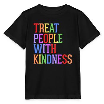 Behandeln Sie Menschen mit Freundlichkeit, Toleranz - Stanley/Stella Kinder T-Shirt MINI CREATOR  - Schwarz - Vorne - Mikhail (115cm)