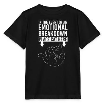 En cas de rupture émotionnelle, placez le chat - T-shirt bio MINI CREATOR Stanley/Stella Enfant - noir - Devant - Mikhail (115cm)