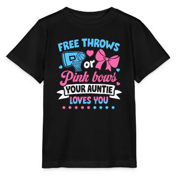 Free Throws or Pink Bows Auntie Loves You Baby - Stanley/Stella MINI CREATOR Kids’ T-Shirt - black - Front - Mikhail (115cm)