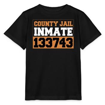 County Jail Inmate Funny Halloween - Stanley/Stella MINI CREATOR Kids’ T-Shirt - black - Front - Mikhail (115cm)