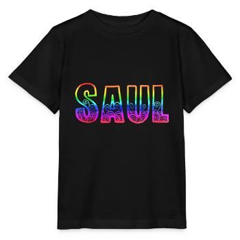saul rs regenbogen - Stanley/Stella Kinder T-Shirt MINI CREATOR  - Schwarz - Vorne - Mikhail (115cm)