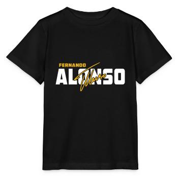 Fernando Alonso mit Unterschrift - Stanley/Stella Kinder T-Shirt MINI CREATOR  - Schwarz - Vorne - Mikhail (115cm)