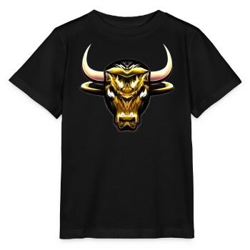 STYLIZED GOLDEN BULL - Stanley/Stella MINI CREATOR Kids’ T-Shirt - black - Front - Mikhail (115cm)