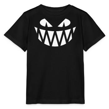 Halloween Fratze (Smile / Zähne / White) - Stanley/Stella Kinder T-Shirt MINI CREATOR  - Schwarz - Vorne - Mikhail (115cm)