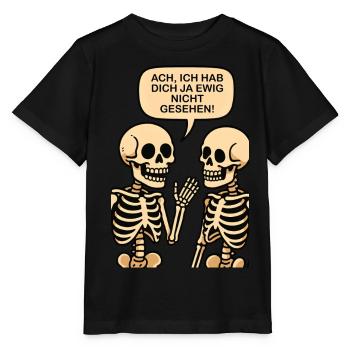 Oh, je ne t’ai pas vu depuis des lustres ! (Squelette) - T-shirt bio MINI CREATOR Stanley/Stella Enfant - noir - Devant - Mikhail (115cm)