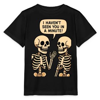 Je ne t’ai pas vu depuis une minute (Skeleton) - T-shirt bio MINI CREATOR Stanley/Stella Enfant - noir - Devant - Mikhail (115cm)