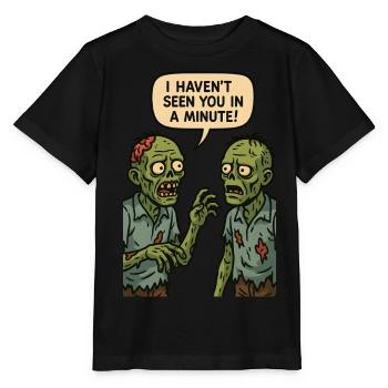Je ne t’ai pas vu depuis une minute (Zombies) - T-shirt bio MINI CREATOR Stanley/Stella Enfant - noir - Devant - Mikhail (115cm)