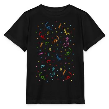 Serpentins confettis - T-shirt bio MINI CREATOR Stanley/Stella Enfant - noir - Devant - Mikhail (115cm)