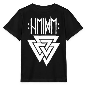 Heide in Runen mit Valknut, Symbol von Odin - Stanley/Stella Kinder T-Shirt MINI CREATOR  - Schwarz - Vorne - Mikhail (115cm)