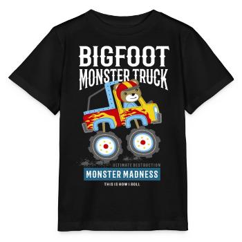 Bigfoot Monster Truck Abenteuer Kinderdesign - Stanley/Stella Kinder T-Shirt MINI CREATOR  - Schwarz - Vorne - Mikhail (115cm)