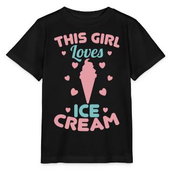 Little ice cream lover - Stanley/Stella MINI CREATOR Kids’ T-Shirt - black - Front - Mikhail (115cm)