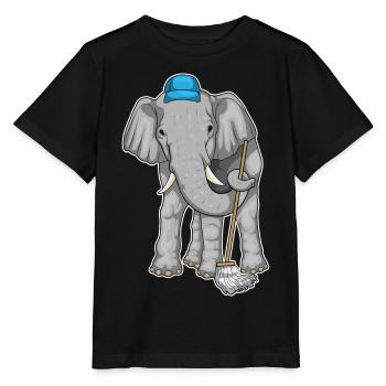Nettoyant éléphant Vadrouille - T-shirt bio MINI CREATOR Stanley/Stella Enfant - noir - Devant - Mikhail (115cm)