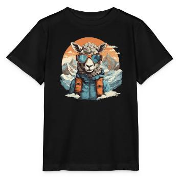 Coolness in den Bergen mit Skibrille - Stanley/Stella Kinder T-Shirt MINI CREATOR  - Schwarz - Vorne - Mikhail (115cm)