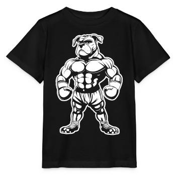 Dessin de chien boxeur - T-shirt bio MINI CREATOR Stanley/Stella Enfant - noir - Devant - Mikhail (115cm)