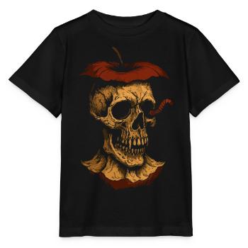 Rotten Apple Skull Art – Dark Design - Stanley/Stella MINI CREATOR Kids’ T-Shirt - black - Front - Mikhail (115cm)