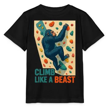 Bouldern Gorilla Klettere Biest Affe Geschenk - Stanley/Stella Kinder T-Shirt MINI CREATOR  - Schwarz - Vorne - Mikhail (115cm)