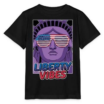 Liberty Vibes Statue of Liberty - Stanley/Stella MINI CREATOR Kids’ T-Shirt - black - Front - Mikhail (115cm)