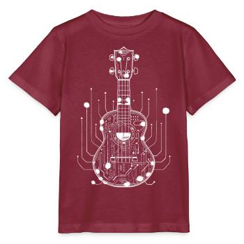 Sketch de ukulélé - T-shirt bio MINI CREATOR Stanley/Stella Enfant - bordeaux - Devant - Kain (125cm)