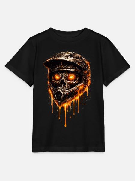 Casco de Motocross Fire Skeleton | Design Badass - Camiseta para niños MINI CREATOR de Stanley/Stella - negro