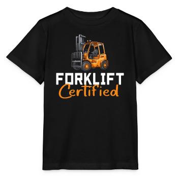 Gabelstapler-zertifiziert - Stanley/Stella Kinder T-Shirt MINI CREATOR  - Schwarz - Vorne - Mikhail (115cm)