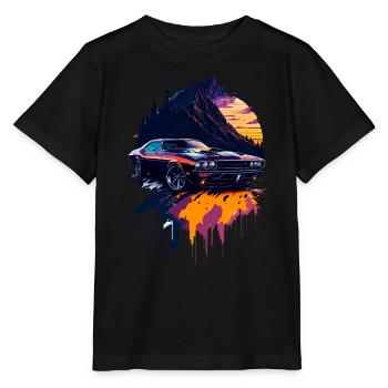 Klassischer Sportwagen - Stanley/Stella Kinder T-Shirt MINI CREATOR  - Schwarz - Vorne - Mikhail (115cm)