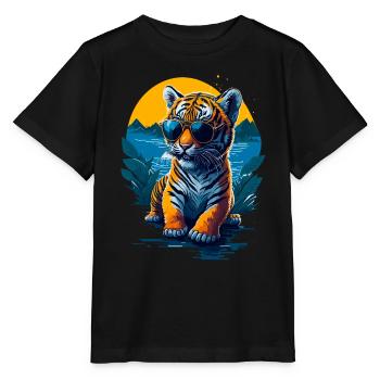 Mignon bébé tigre - T-shirt bio MINI CREATOR Stanley/Stella Enfant - noir - Devant - Mikhail (115cm)