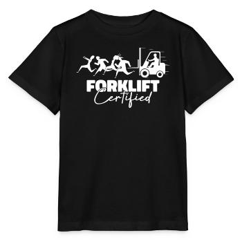 Gabelstapler zertifiziert - LKW-Fahrer - Stanley/Stella Kinder T-Shirt MINI CREATOR  - Schwarz - Vorne - Mikhail (115cm)