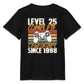 Geburtstagsgeschenk, Level 25 Complete 1998 - Stanley/Stella Kinder T-Shirt MINI CREATOR  - Schwarz - Vorne - Mikhail (115cm)