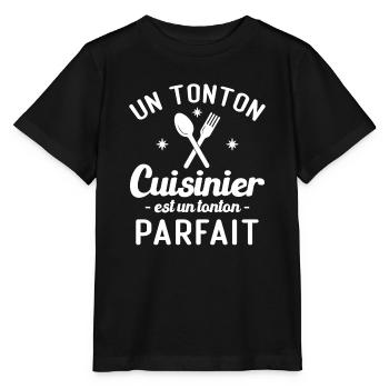 Un tonton cuisinier est un tonton parfait - T-shirt bio MINI CREATOR Stanley/Stella Enfant - noir - Devant - Mikhail (115cm)