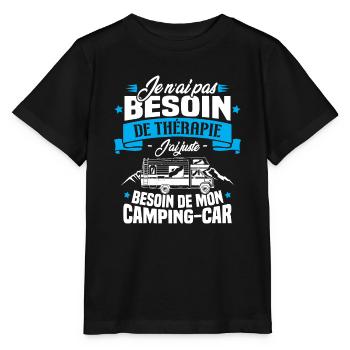 Pas besoin de thérapie, besoin de mon camping-car - T-shirt bio MINI CREATOR Stanley/Stella Enfant - noir - Devant - Mikhail (115cm)