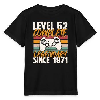 Geburtstagsgeschenk, Level 52 Complete 1971 - Stanley/Stella Kinder T-Shirt MINI CREATOR  - Schwarz - Vorne - Mikhail (115cm)
