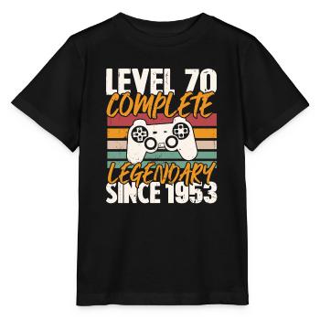 Geburtstagsgeschenk, Level 70 Complete 1953 - Stanley/Stella Kinder T-Shirt MINI CREATOR  - Schwarz - Vorne - Mikhail (115cm)