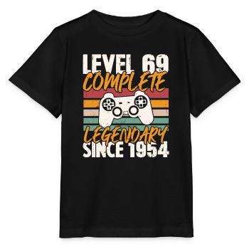 Geburtstagsgeschenk, Level 69 Complete 1954 - Stanley/Stella Kinder T-Shirt MINI CREATOR  - Schwarz - Vorne - Mikhail (115cm)