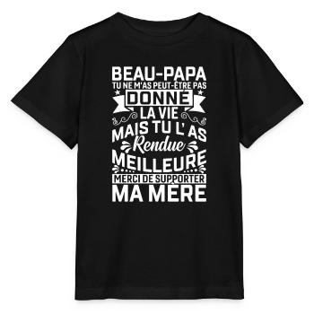 Beau papa tu ne m'as peut-être pas donné la vie - T-shirt bio MINI CREATOR Stanley/Stella Enfant - noir - Devant - Mikhail (115cm)