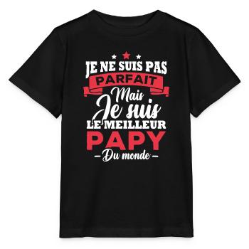Pas parfait mais le meilleur papy du monde - T-shirt bio MINI CREATOR Stanley/Stella Enfant - noir - Devant - Mikhail (115cm)
