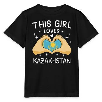 Drapeau du Kazakhstan Drapeau du Kazakhstan - T-shirt bio MINI CREATOR Stanley/Stella Enfant - noir - Devant - Mikhail (115cm)