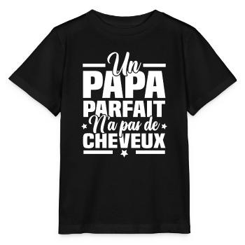 Un papa parfait n'a pas de cheveux - T-shirt bio MINI CREATOR Stanley/Stella Enfant - noir - Devant - Mikhail (115cm)