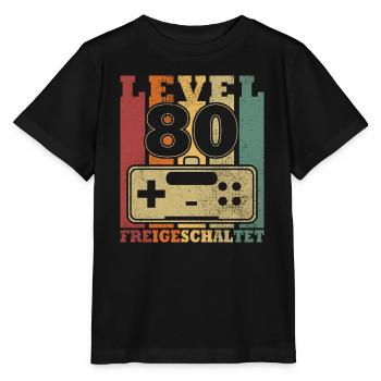 Level 80 Freigeschaltet - Stanley/Stella Kinder T-Shirt MINI CREATOR  - Schwarz - Vorne - Mikhail (115cm)