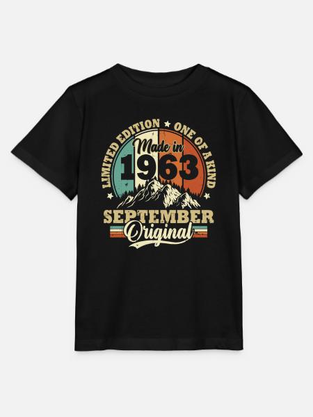 Regalo di compleanno retrò vintage settembre 1963 - Maglietta per bambini MINI CREATOR di Stanley/Stella - nero
