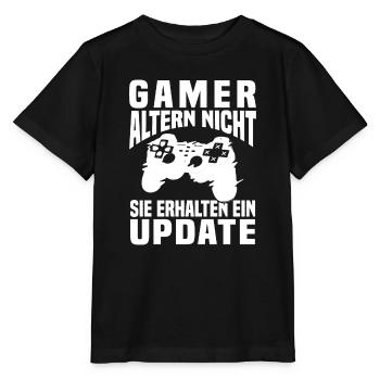 Gamer Altern Nicht Sie Erhalten Ein Update Zocker - Stanley/Stella Kinder T-Shirt MINI CREATOR  - Schwarz - Vorne - Mikhail (115cm)