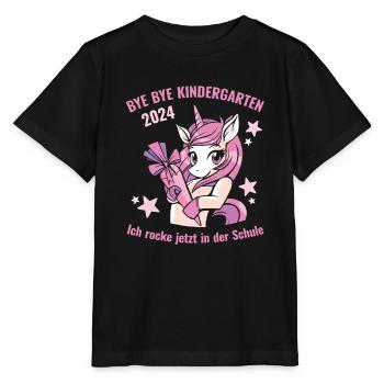 Licorne écolière 2024 par inscription à la maternelle - T-shirt bio MINI CREATOR Stanley/Stella Enfant - noir - Devant - Mikhail (115cm)