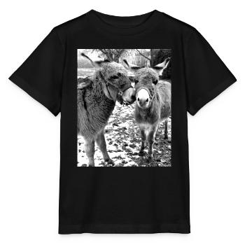 Two donkeys - Stanley/Stella MINI CREATOR Kids’ T-Shirt - black - Front - Mikhail (115cm)