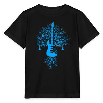 T-shirt Guitar blue Tree song sing playing - T-shirt bio MINI CREATOR Stanley/Stella Enfant - noir - Devant - Mikhail (115cm)