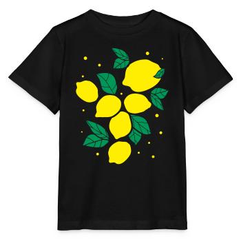 Frische Zitronenfrüchte - Stanley/Stella Kinder T-Shirt MINI CREATOR  - Schwarz - Vorne - Mikhail (115cm)